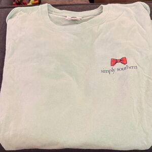 Simply Southern Kids Light Green Long Sleeve Tee